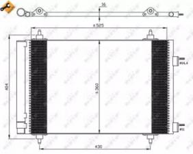 NRF 35611_радиатор кондиционера!_ Citroen C4, Peugeot 307 1,4-2,0 03>