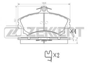 Колодки торм, диск, передн, Mitsubishi Carisma (DA) 96-  Colt VI 02-  Volvo S40 96-  V40 95-